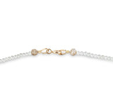 Edle Süßwasser-Perlenkette mit Diamant pavé Kugeln - Princessa Choker