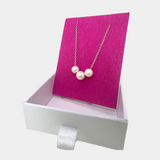Classic Trio Necklace - Feine 925 Silberkette mit Süßwasserperlen
