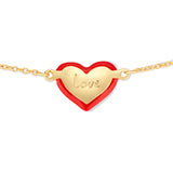 18K Vergoldetes Armband mit Emaille Herz - WITH LOVE