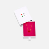18K vergoldete Kette mit Emaille Herz- WITH LOVE