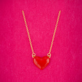 18K vergoldete Kette mit Emaille Herz- WITH LOVE