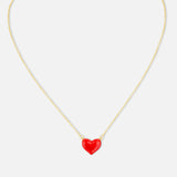 18K vergoldete Kette mit Emaille Herz- WITH LOVE