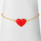 18K Vergoldetes Armband mit Emaille Herz - WITH LOVE