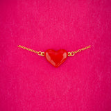 18K Vergoldetes Armband mit Emaille Herz - WITH LOVE
