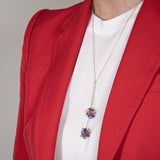 Offene Silberkette mit Saphir Briolette Pendeln - Fantasy Bubble Necklace