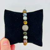 Jaspis Diamond MEN - Jaspis Herrenarmband mit Diamant Kugel