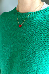 18K vergoldete Kette mit Emaille Herz- WITH LOVE