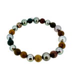 Nature Armband MEN – Tahitiperlen, Natürlicher Jaspis