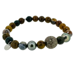Jaspis Diamond MEN - Jaspis Herrenarmband mit Diamant Kugel