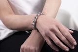 Luxus Armband mit Grauen Tahitiperlen & Seide - TÜTÜ Rockstar Bracelet