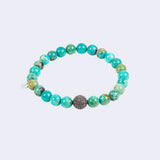 Handgefertigtes Türkis Armband mit Diamant Pavé - Turquoise Diamond Bracelet