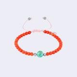 Armband mit Natürlicher Koralle, Türkis & Diamant Pavé – Good Vibes Bracelet