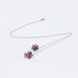 Offene Silberkette mit Saphir Briolette Pendeln - Fantasy Bubble Necklace
