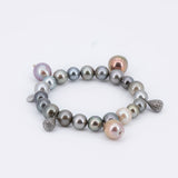 Armband mit Tahitiperlen, Diamant Pavé & Barockperlen - Dancing Rockstar Bracelet