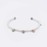 Offener Choker mit Süßwasser- und Tahiti-Perlen - Dancing Choker
