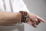 Lange Kette/ Armband aus Holz- und Tahiti Perlen -Big Buddhist Bond