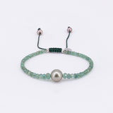 Luxus-Armband mit 16 Karat Smaragden & Tahitiperle – Emerald Pearl Bracelet
