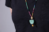 Halskette mit natürlichen Rubinen, Smaragden, Saphiren und Südseeperlen- Rainbow Rock Necklace