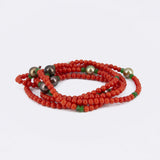 Natürliche Mittelmeer Koralle, Tsavorite und Signature Tahiti Perlen- Sundown Necklace