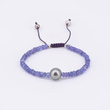 Tansanit-Armband mit Tahiti Perle - Purple Pearl Bracelet