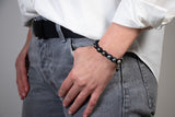 Luxus Armband mit Tahitiperlen und Schwarzer Seide – Rockstar Bracelet