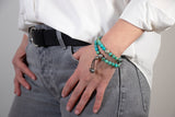 Armband/ Halskette mit Türkis, Tahiti Perlen und schwarzen Diamanten - Turquoise Bond