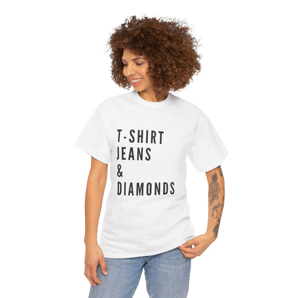 Cotton T-Shirt - "T-Shirt Jeans & Diamonds"